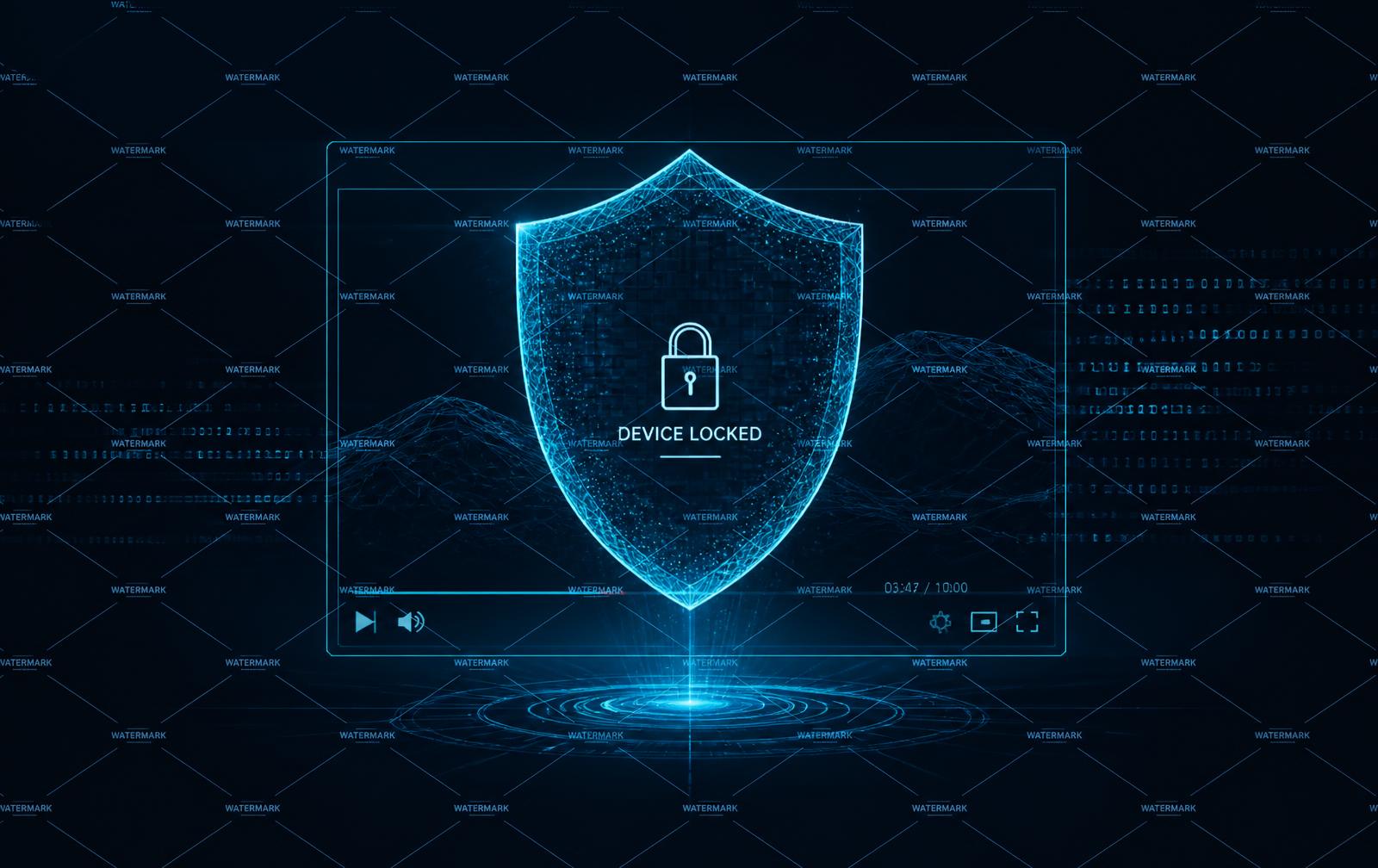 Digital shield and dynamic watermark protecting a video
